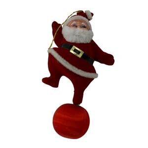 Vintage Mid Century MCM Dancing Santa Claus Ornament 5 Inch